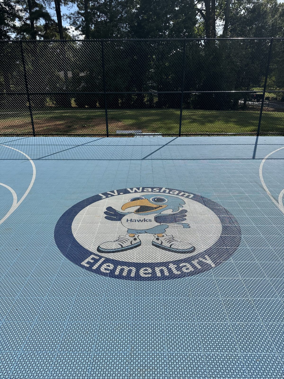 Custom monogram court tile