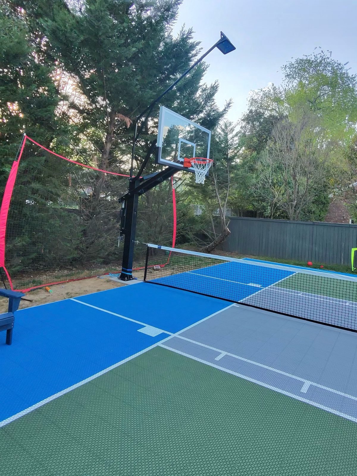 Custom backyard court with logo