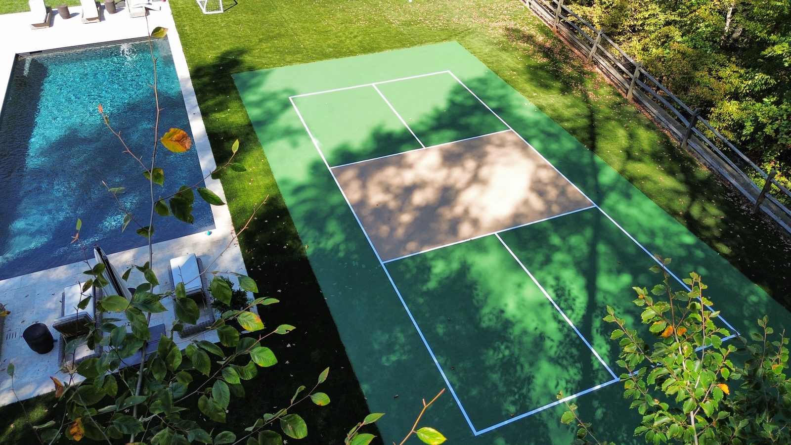 Drone view of pickleball court installation