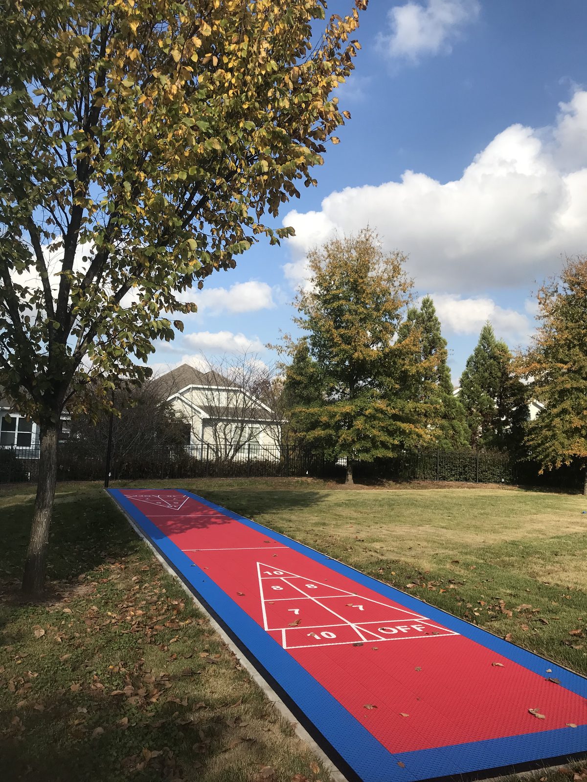 Outdoor shuffleboard court installation NC